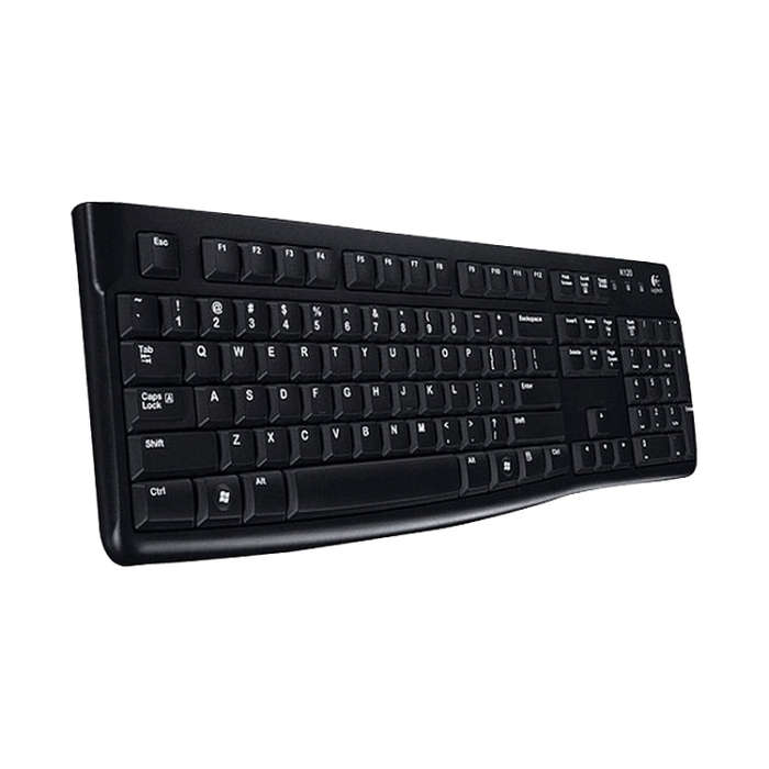 Logitech K120 USB Waterproof Splash Wired Keyboard for Desktop Computers / Laptops(Black)