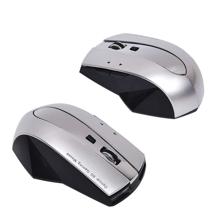 MZ-011 2.4GHz 1600DPI Wireless Rechargeable Optical Mouse with HUB Function(Black Silver)