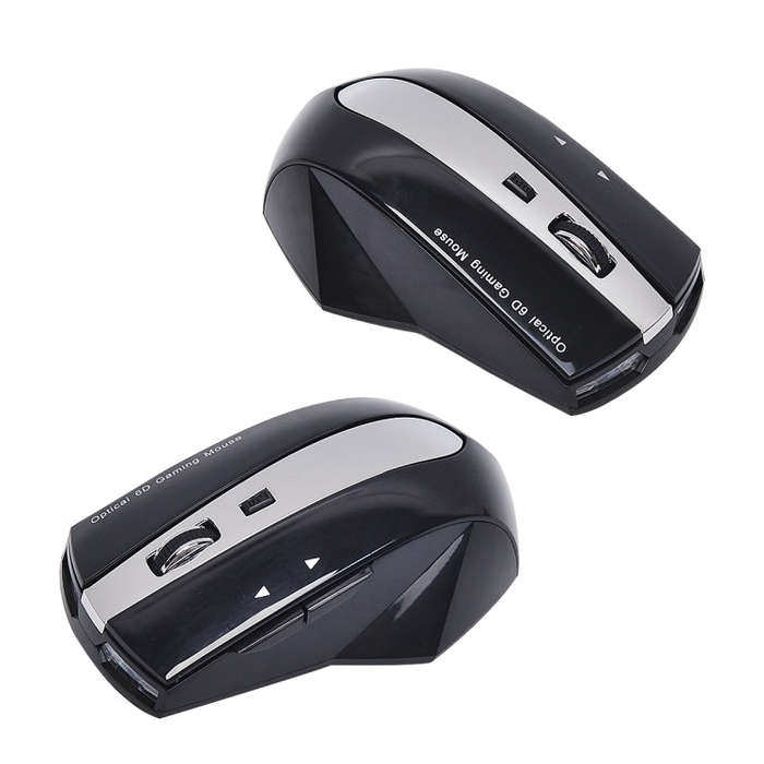 MZ-011 2.4GHz 1600DPI Wireless Rechargeable Optical Mouse with HUB Function(Black)