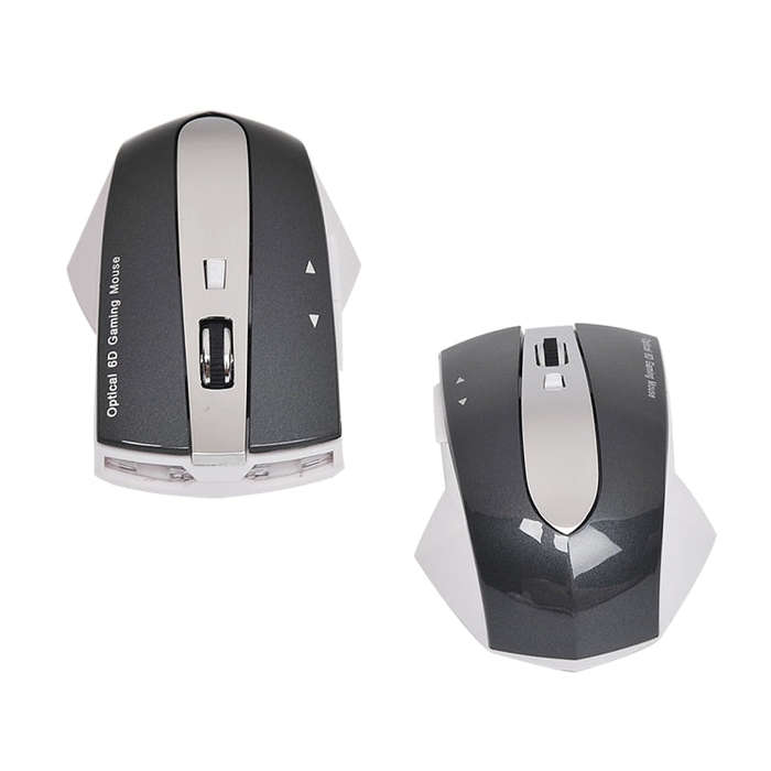 MZ-011 2.4GHz 1600DPI Wireless Rechargeable Optical Mouse with HUB Function(White + Royal Blue)