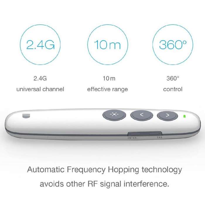 Doosl DSIT007 2.4GHz Rechargeable Powerpoint Presentation Wireless Cliker Remote Control Pen, Con...