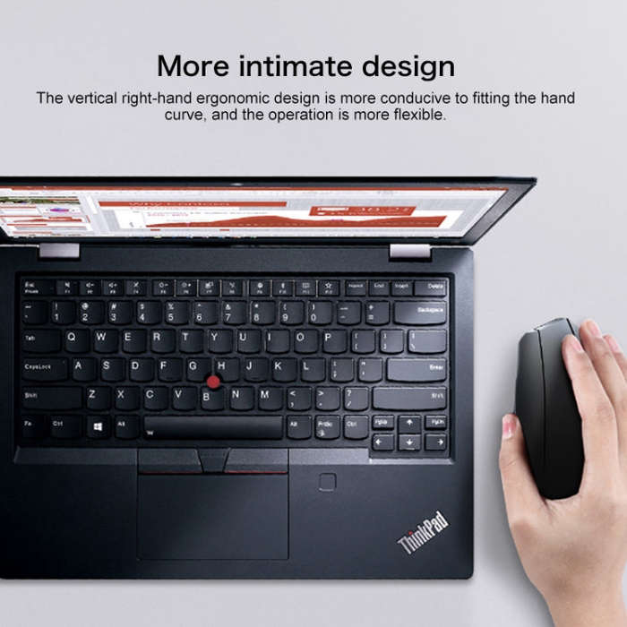 Lenovo thinkplus Ergonomics Design Wireless Mouse (Black)