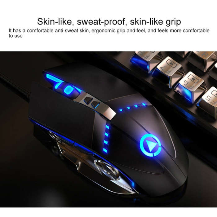 YINDIAO K002 USB Wired Mechanical Feel RGB Backlight Keyboard + Optical Mouse Set(White)