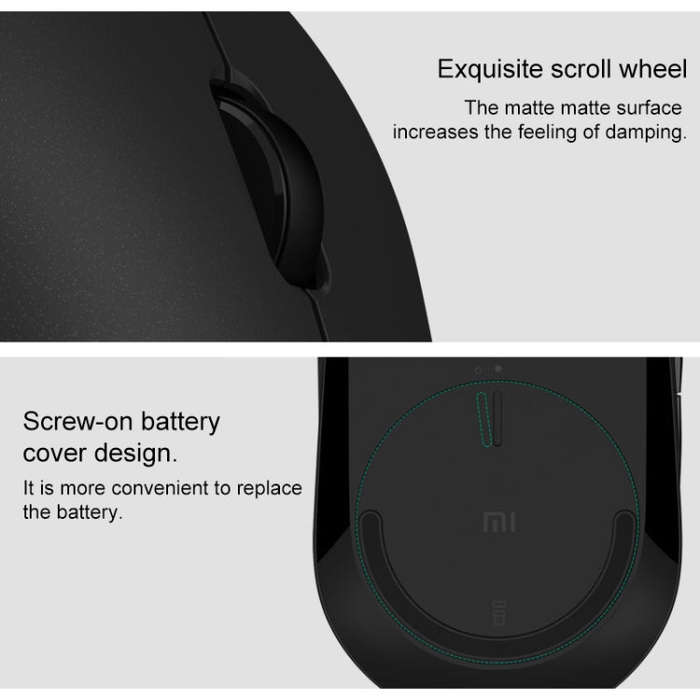Original Xiaomi 2.4G Wireless Bluetooth 4.2 Dual Mode Silent Mouse(Black)