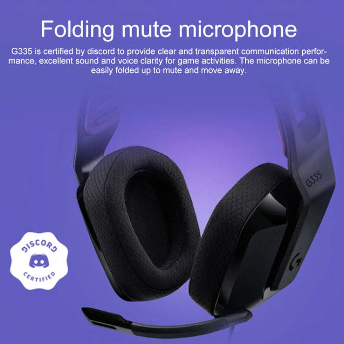 Logitech G335 Foldable Wired Gaming Headset with Microphone (White)
