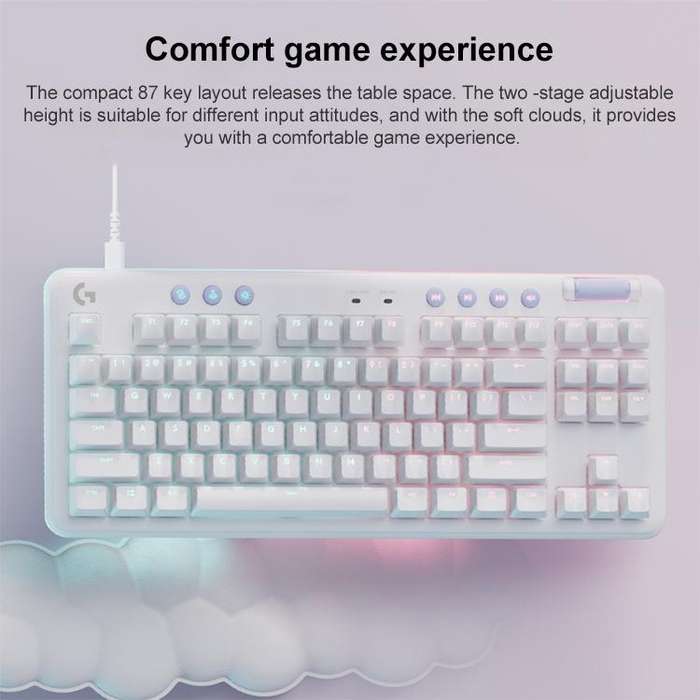 Logitech Aurora G713 RGB Wired Game E-sports 87-key Mechanical Keyboard with Palm Support, Red Shaft