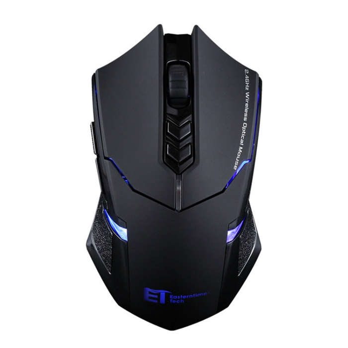 ET X-08 7-keys 2400DPI 2.4G Wireless Mute Gaming Mouse with USB Receiver & Colorful Backlight (Bl...
