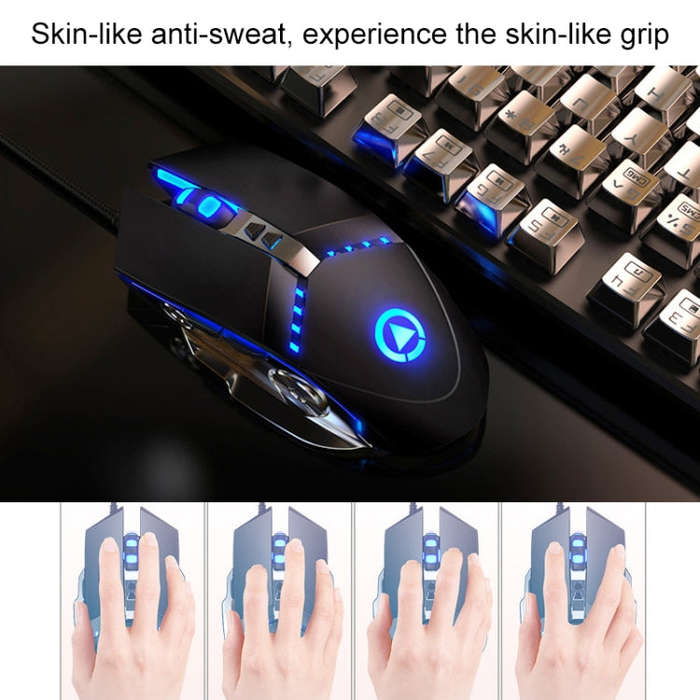 YINDIAO V2 Silent Mechanical Feel Gaming Keyboard Mouse Set (Black)
