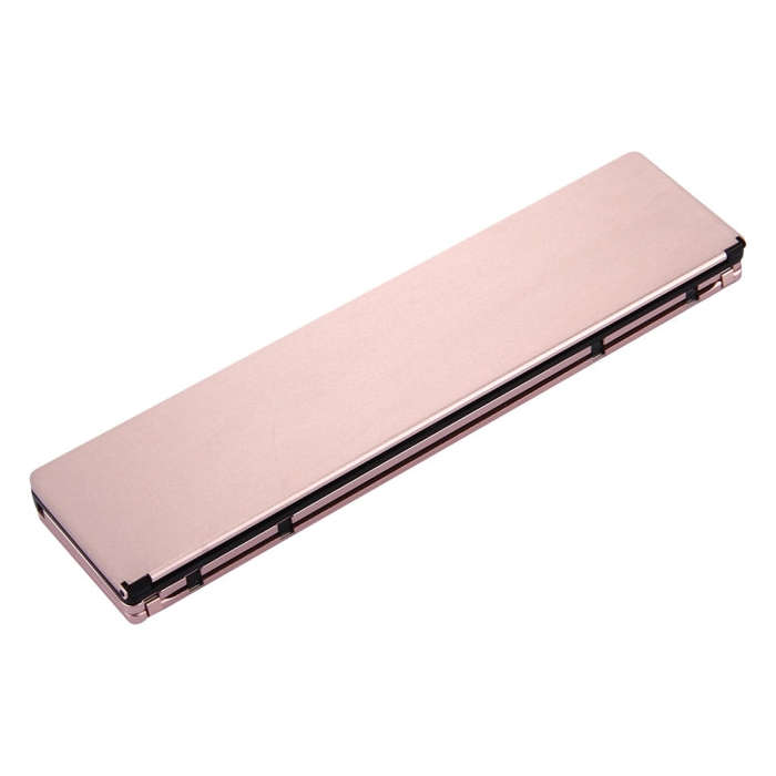 F18 Ultra-slim Rechargeable Foldable 58 Keys Bluetooth Wireless Keyboard with Holder(Rose Gold)