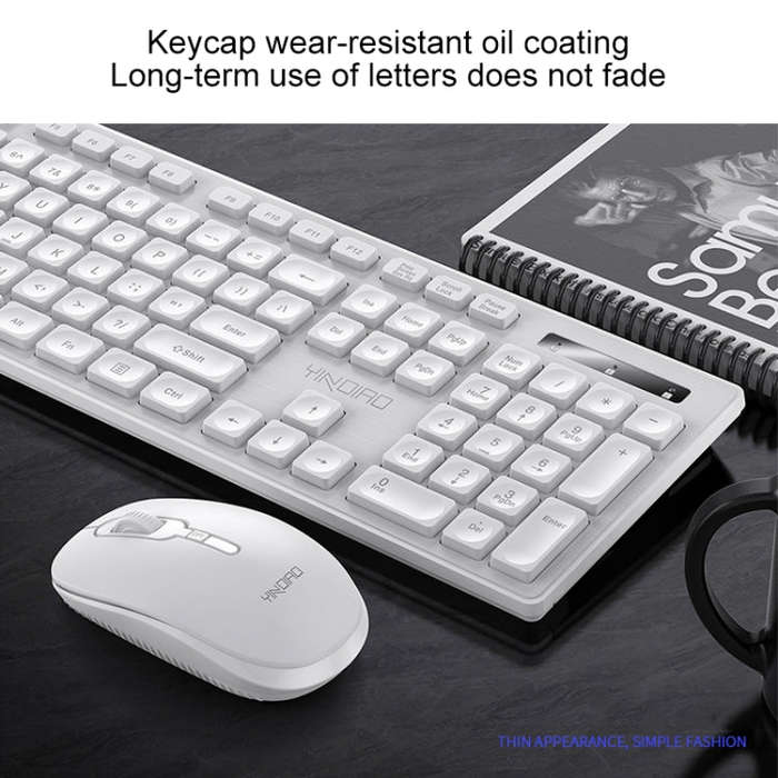 YINDIAO V3 Max Business Office Silent Wireless Keyboard Mouse Set (Black)