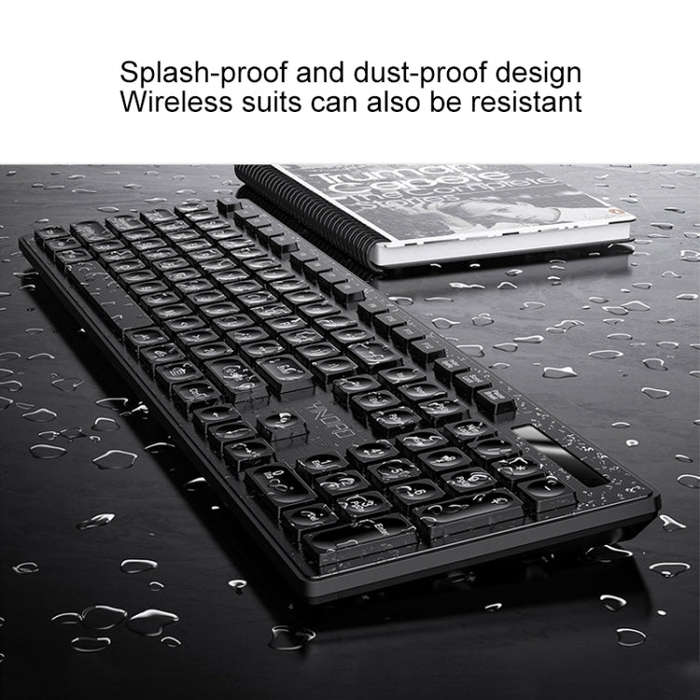 YINDIAO V3 Max Business Office Silent Wireless Keyboard Mouse Set (Black)