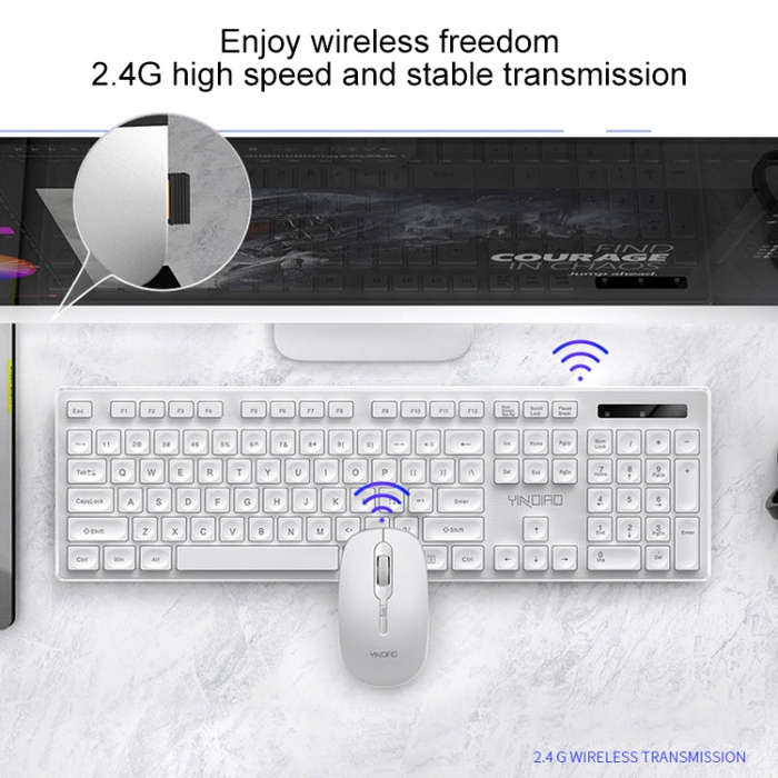 YINDIAO V3 Max Business Office Silent Wireless Keyboard Mouse Set (Black)