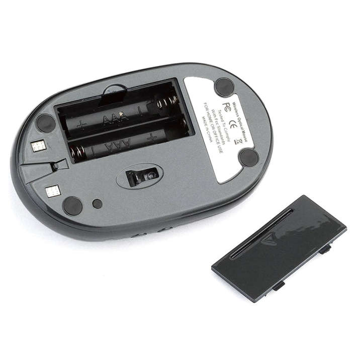 MZ-012 2.4G 1200 DPI Wireless Rechargeable Optical Mouse with 3 Ports USB HUB / Charging Dock(Grey)