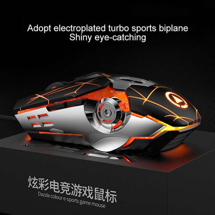 YINDIAO 3200DPI 4-modes Adjustable 7-keys RGB Light Wired Gaming Mechanical Mouse, Style: Silent ...