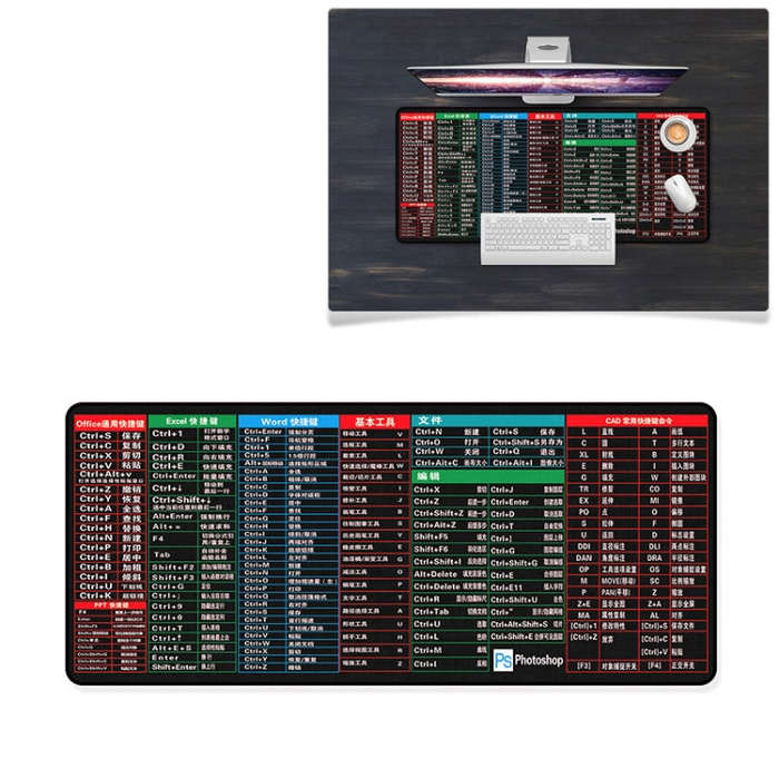YINDIAO Large Rubber Mouse Pad Anti-skid Gaming Office Desk Pad Keyboard Mat, Size: 800x300mm (Ho...