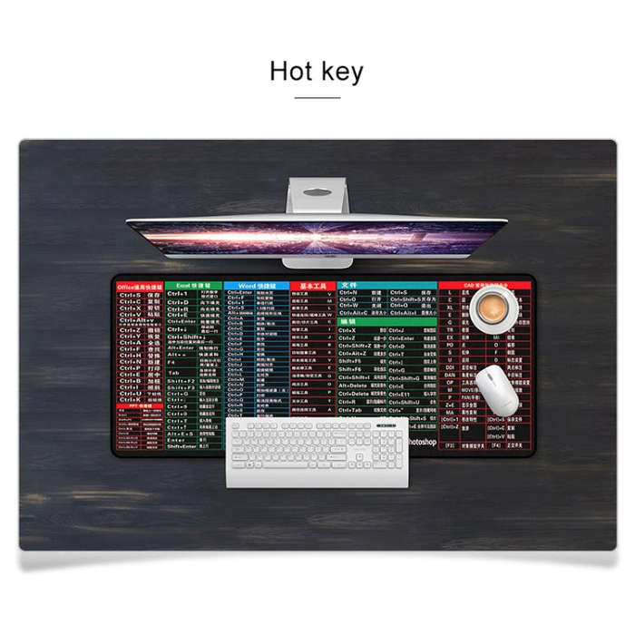 YINDIAO Large Rubber Mouse Pad Anti-skid Gaming Office Desk Pad Keyboard Mat, Size: 800x300mm (Ho...
