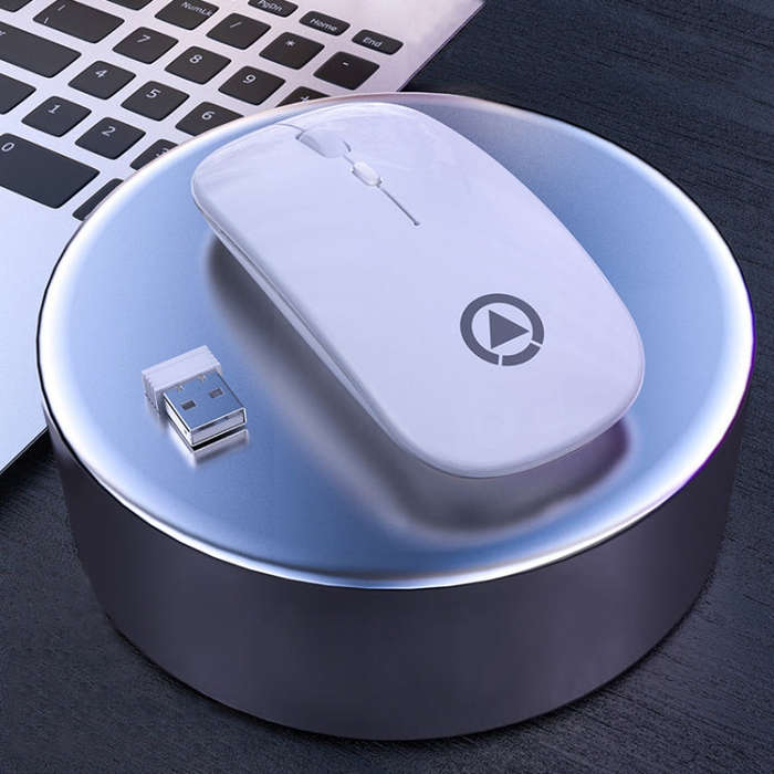 YINDIAO A2 2.4GHz 1600DPI 3-modes Adjustable Wireless Silent Mouse, Battery Powered(White)