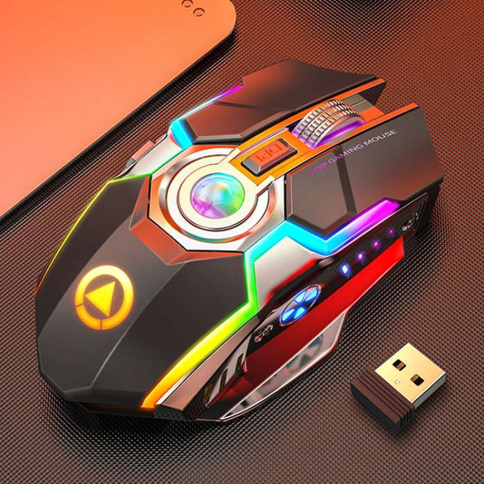 YINDIAO A5 2.4GHz 1600DPI 3-modes Adjustable Rechargeable RGB Light Wireless Silent Gaming Mouse ...