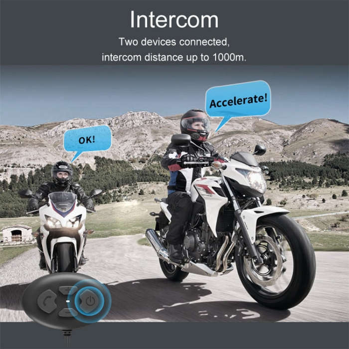 Dier DK12 800m Helmet Wireless Bluetooth Headset 5.0 Waterproof Double Motorcycle Call Headset Wi...