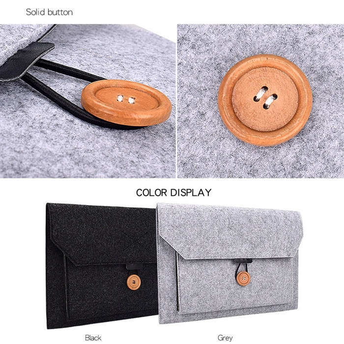ND06 Multi-purpose Felt Button Laptop Inner Bag for 12.5 inch Laptop(Grey)