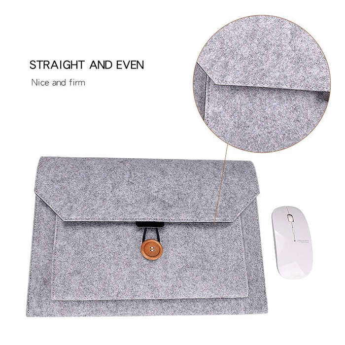 ND06 Multi-purpose Felt Button Laptop Inner Bag for 12.5 inch Laptop(Grey)