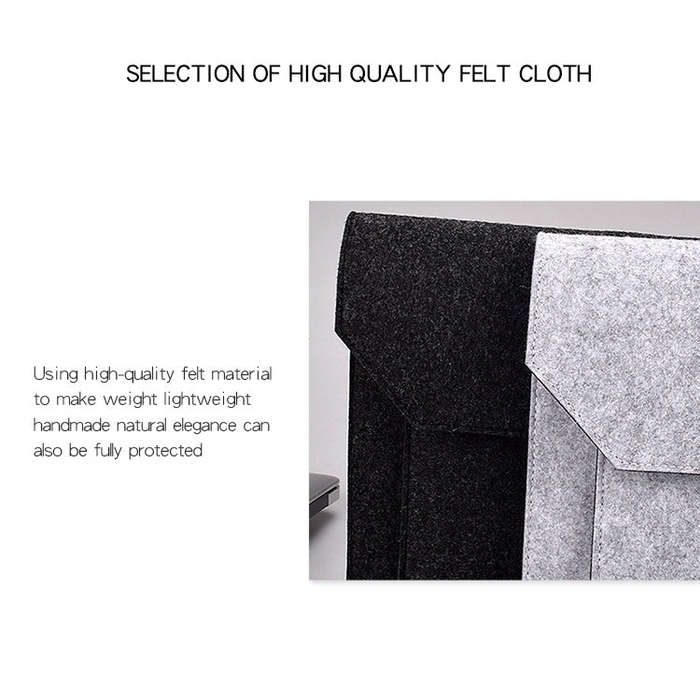 ND06 Multi-purpose Felt Button Laptop Inner Bag for 12.5 inch Laptop(Grey)