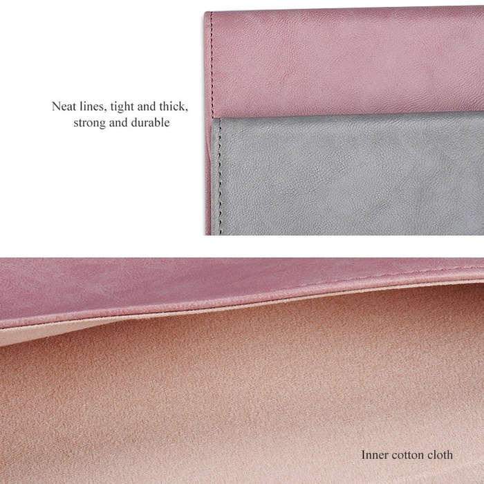 PU01S PU Leather Horizontal Invisible Magnetic Buckle Laptop Inner Bag for 13.3 inch laptops (Grey)