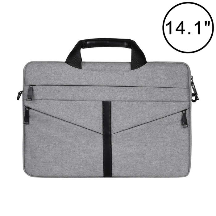 14.1 inch Breathable Wear-resistant Fashion Business Shoulder Handheld Zipper Laptop Bag with Sho...