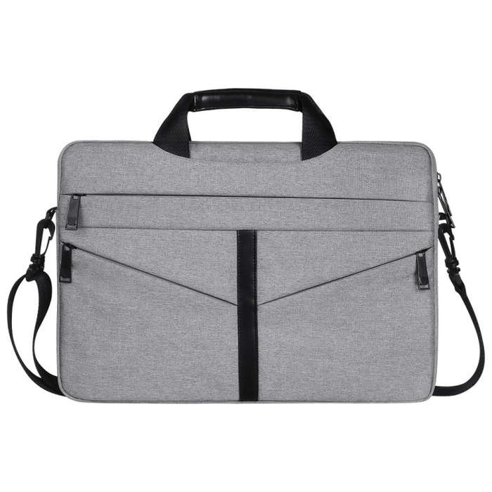 14.1 inch Breathable Wear-resistant Fashion Business Shoulder Handheld Zipper Laptop Bag with Sho...