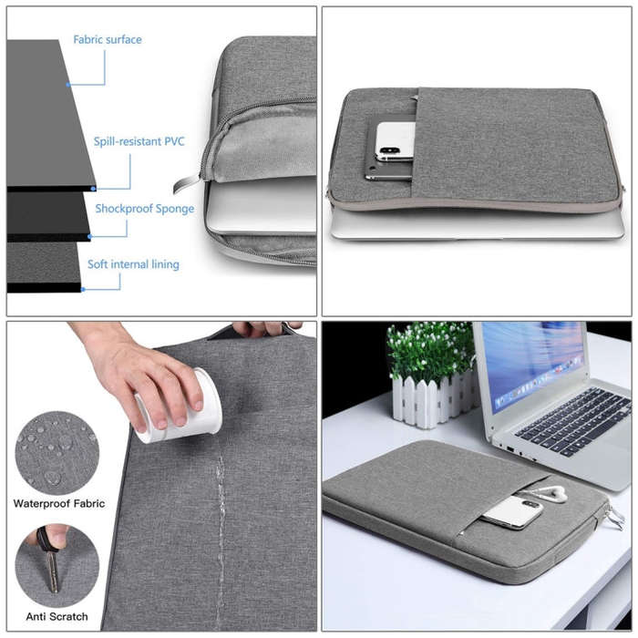 13.3 inch Universal Fashion Soft Laptop Denim Bags Portable Zipper Notebook Laptop Case Pouch for...