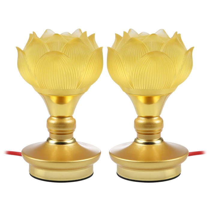 2pcs Household LED Lotus Lights for Buddha Electronic Altar Lamp, CN Plug(Colorful Light)