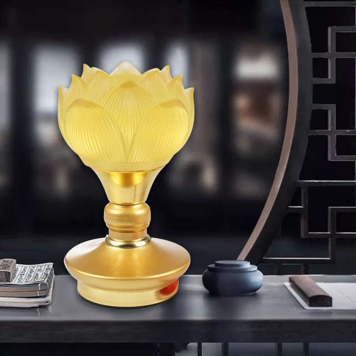 2pcs Household LED Lotus Lights for Buddha Electronic Altar Lamp, CN Plug(Colorful Light)