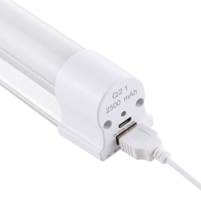 Q21 21cm White + Red USB LED Strip Light Portable 5V 650mA 5500-6500K with Switch