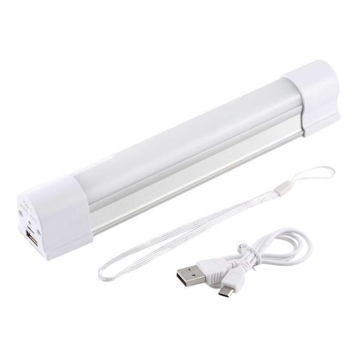 Q21 21cm White + Red USB LED Strip Light Portable 5V 650mA 5500-6500K with Switch