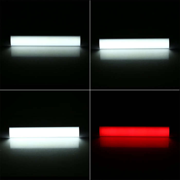Q21 21cm White + Red USB LED Strip Light Portable 5V 650mA 5500-6500K with Switch