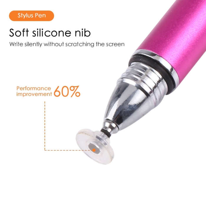 Universal Silicone Disc Nib Capacitive Stylus Pen (Rose Red)