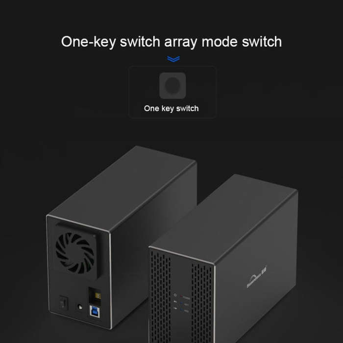 Blueendless USB-B Interface 3.5 inch 2 Bay RAID Combination Array HDD External Enclosure (EU Plug)