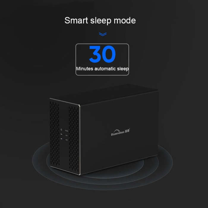 Blueendless USB-B Interface 3.5 inch 2 Bay RAID Combination Array HDD External Enclosure (UK Plug)