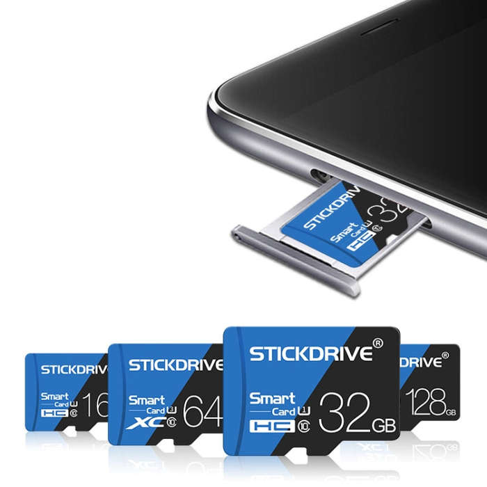 STICKDRIVE 128GB High Speed U3 Blue and Black TF(Micro SD) Memory Card