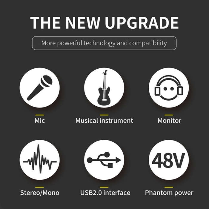 XTUGA E22 Audio Interface Professional Sound Card