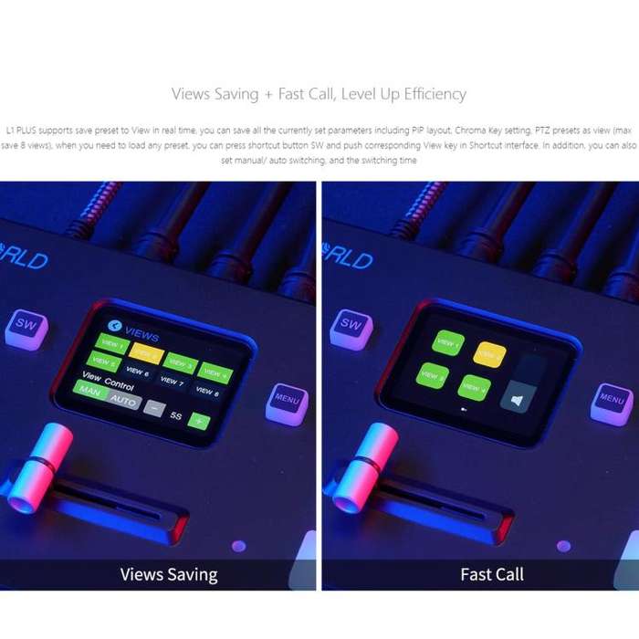 FEELWORLD L1 PLUS Multi-camera Video Mixer Switcher Touch Screen PTZ Control USB3.0 Fast Streamin...