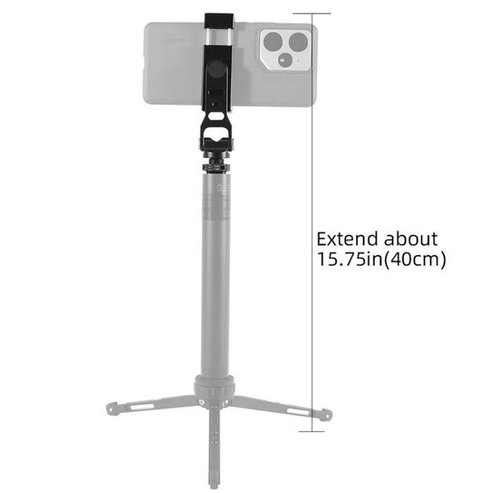 BEXIN PH-01 Desktop Live Broadcast Bracket 360 Phone Clamp Dual Cold Shoes Mount (Black)