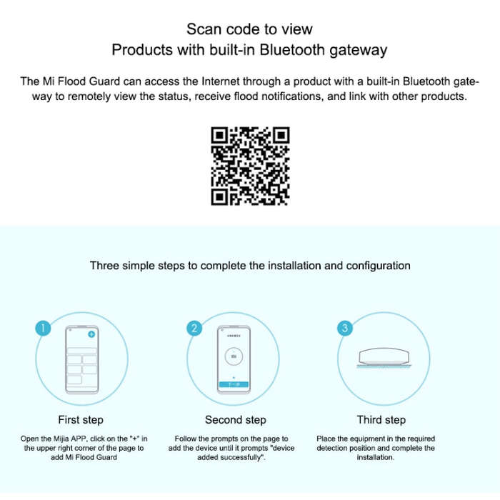 Original Xiaomi Wireless Bluetooth Flood Guard Intelligently Detects Water Leakage Xiaoai Speaker...