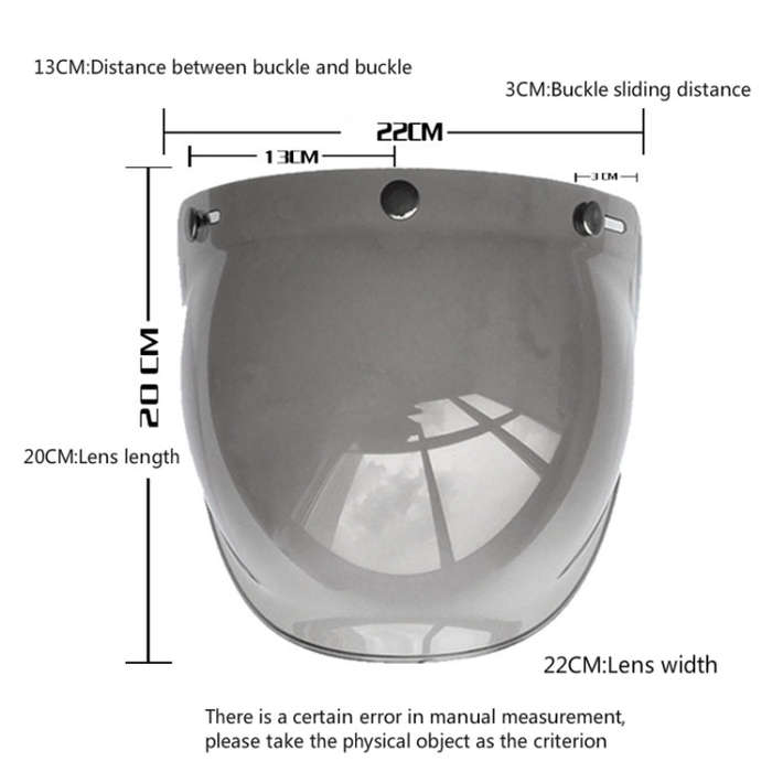 Soman Motorcycle Bubble Visor Open Face Helmet Visor Helmet Windshield Shield with Transparent Fr...
