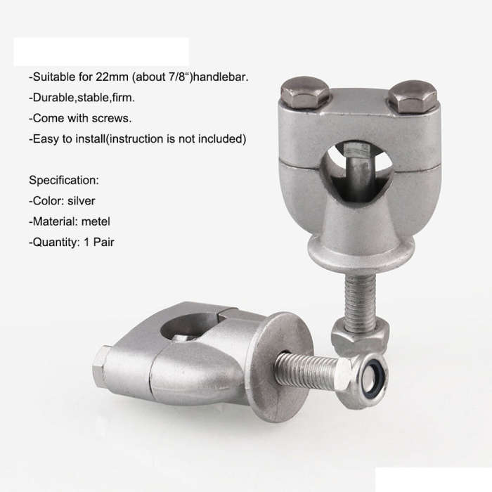 MB-MH027-S Universal Motorcycle Aluminum + Iron 22mm Single Hole Handlebar Fixed Bracket