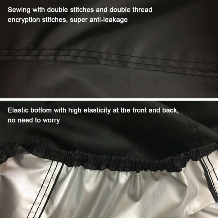 210D Oxford Cloth Motorcycle Electric Car Rainproof Dust-proof Cover, Size: XL (Black Silver)