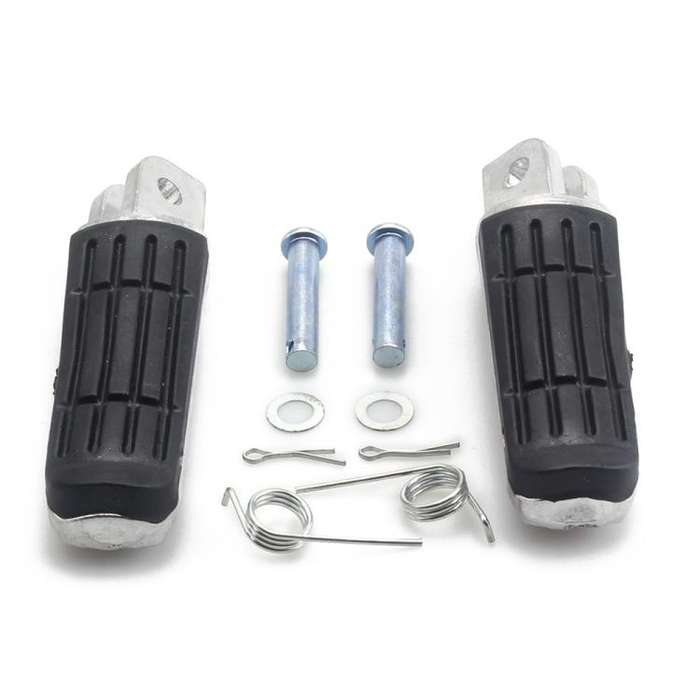 One Pair Motorcycle Front Foot Pegs for Suzuki HAYABUSA GSX1300R 19972010 (Black Silver)