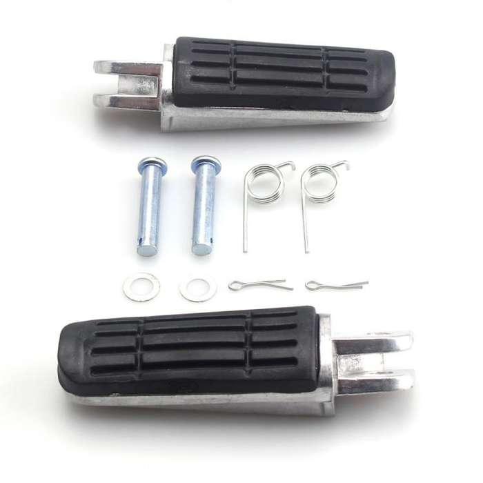 One Pair Motorcycle Front Foot Pegs for Suzuki HAYABUSA GSX1300R 19972010 (Black Silver)