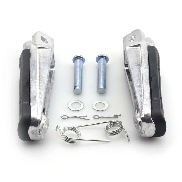 One Pair Motorcycle Front Foot Pegs for Suzuki HAYABUSA GSX1300R 19972010 (Black Silver)