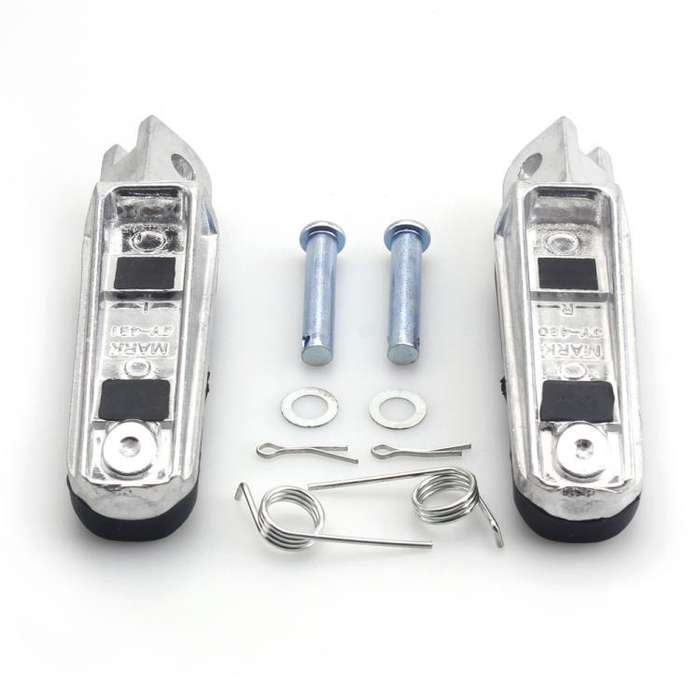 One Pair Motorcycle Front Foot Pegs for Suzuki HAYABUSA GSX1300R 19972010 (Black Silver)
